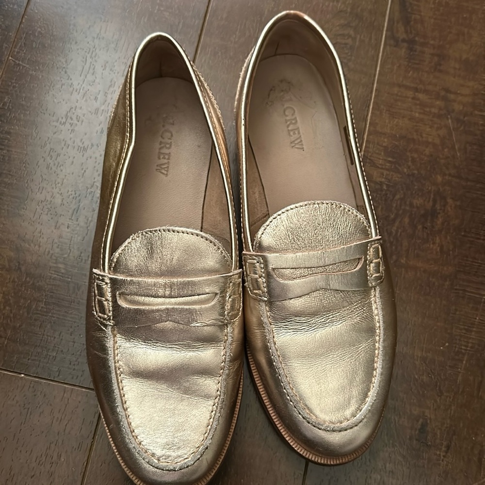 Gold J.Crew loafers
